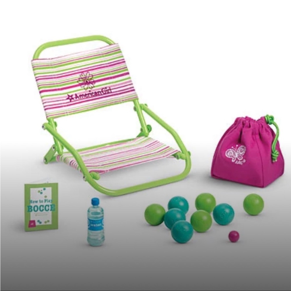 American girl chair and bocce set